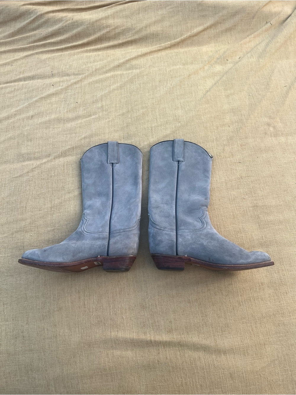 Vintage Siete Leguas Grey Suede Cowboy Western Boots Size 5.5